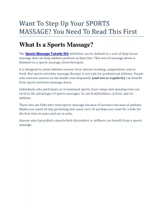 Want To Step Up Your SPORTS MASSAGE (1)