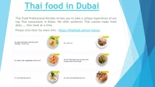 Thai food in Dubai