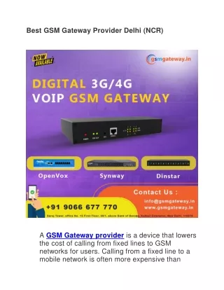 Best GSM Gateway Provider Delhi (NCR)