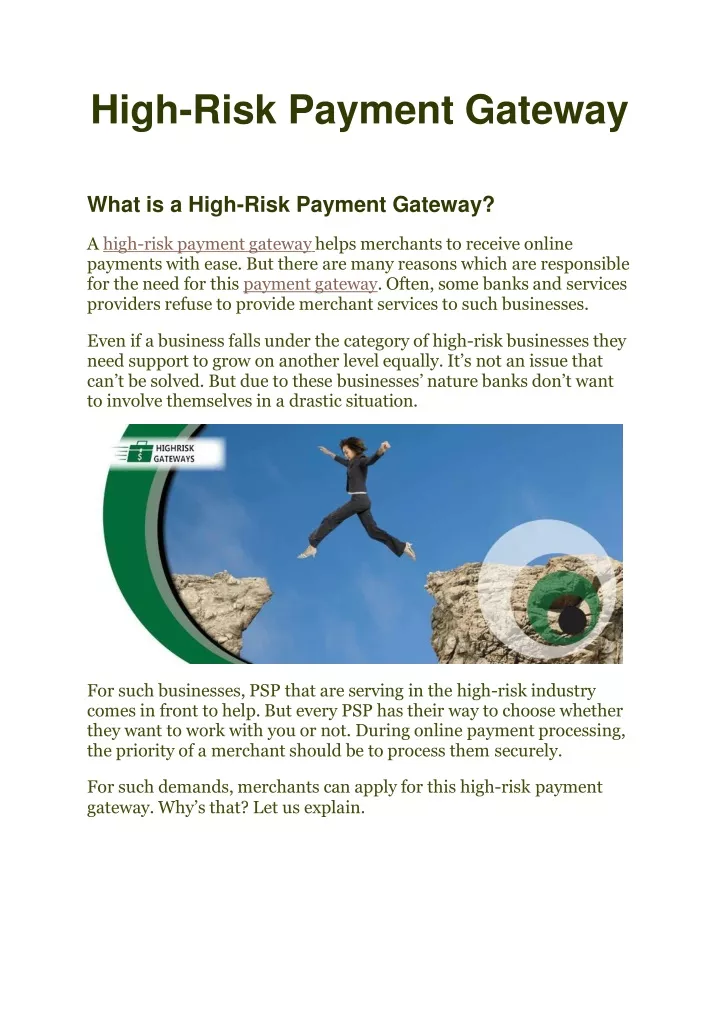 high risk payment gateway