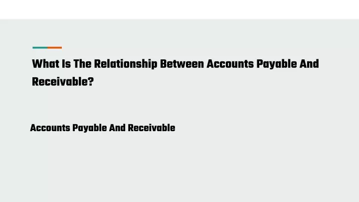 what is the relationship between accounts payable