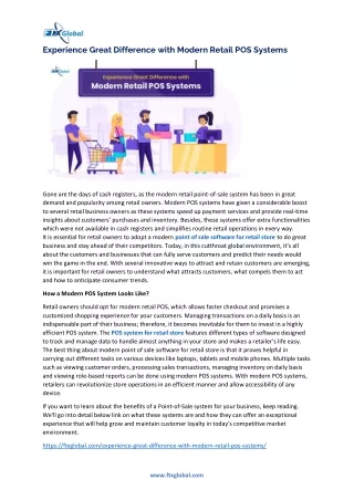 Experience Great Difference with Modern Retail POS System