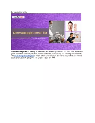 Dermatologist email list