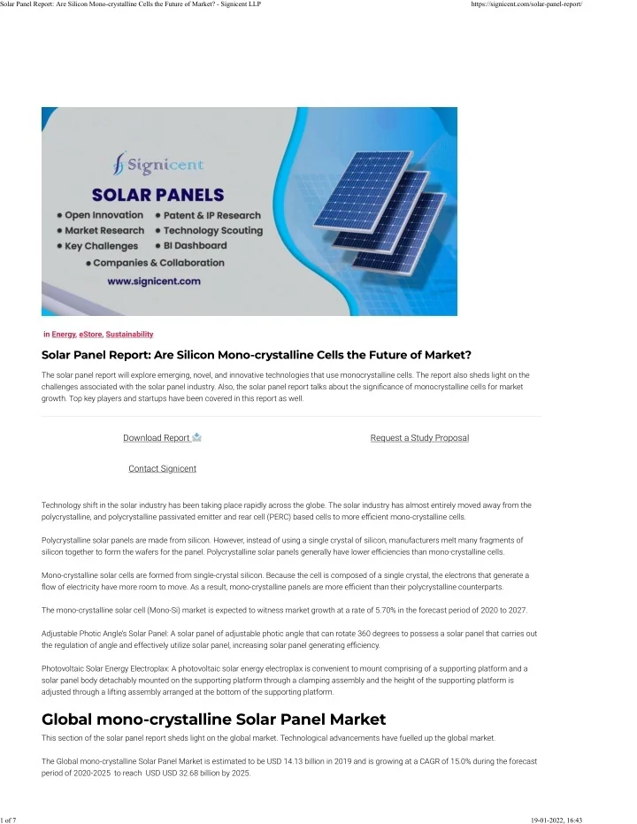 PPT - Solar Panel Report Are Silicon Mono-crystalline Cells the Future ...