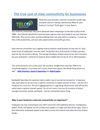 The true cost of slow connectivity for businesses