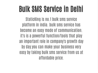 Bulk SMS Service in Delhi