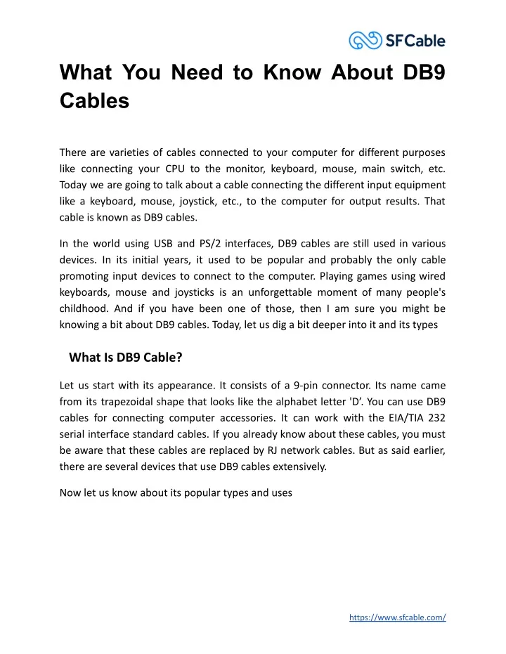 what you need to know about db9 cables