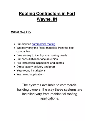 roofing contractors in fort wayne in