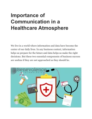 importance of communication in a healthcare