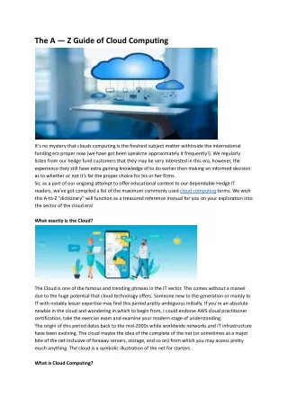 the a z guide of cloud computing