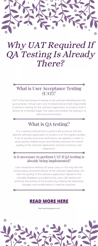 why uat required if qa testing is already there