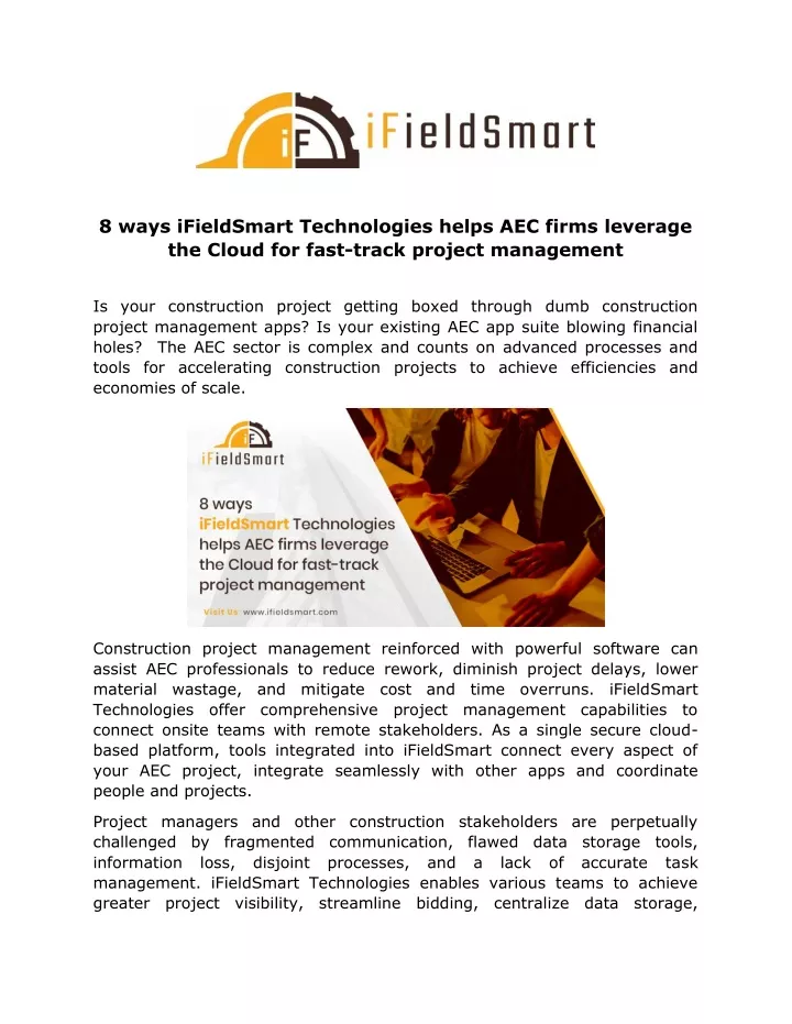 8 ways ifieldsmart technologies helps aec firms