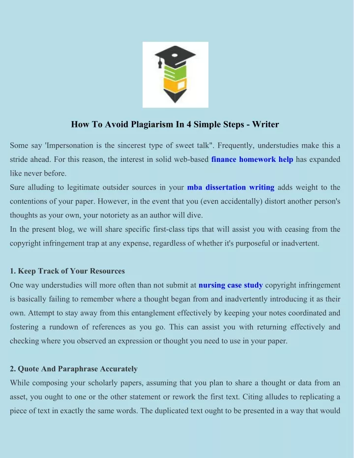 how to avoid plagiarism in 4 simple steps writer