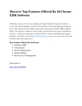 discover top features offered by drchrono