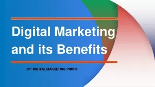 Digital Marketing and its Benefits