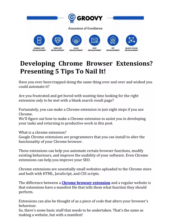 developing chrome browser extensions presenting
