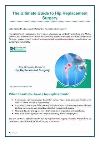 All You Need to Know About Hip Replacement Surgery