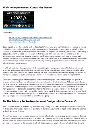 website improvement companies denver