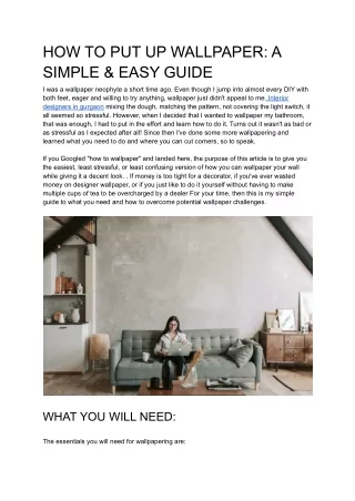 how to put up wallpaper a simple easy guide
