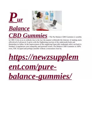 Pur Balance CBD Gummies