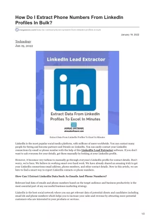 how do i extract phone numbers from linkedin