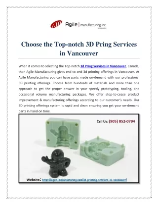 choose the top notch 3d pring services