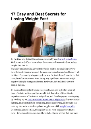 17 easy and best secrets for losing weight fast converted
