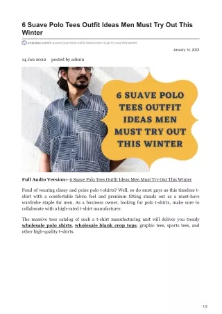 6 Suave Polo Tees Outfit Ideas Men Must Try Out This Winter