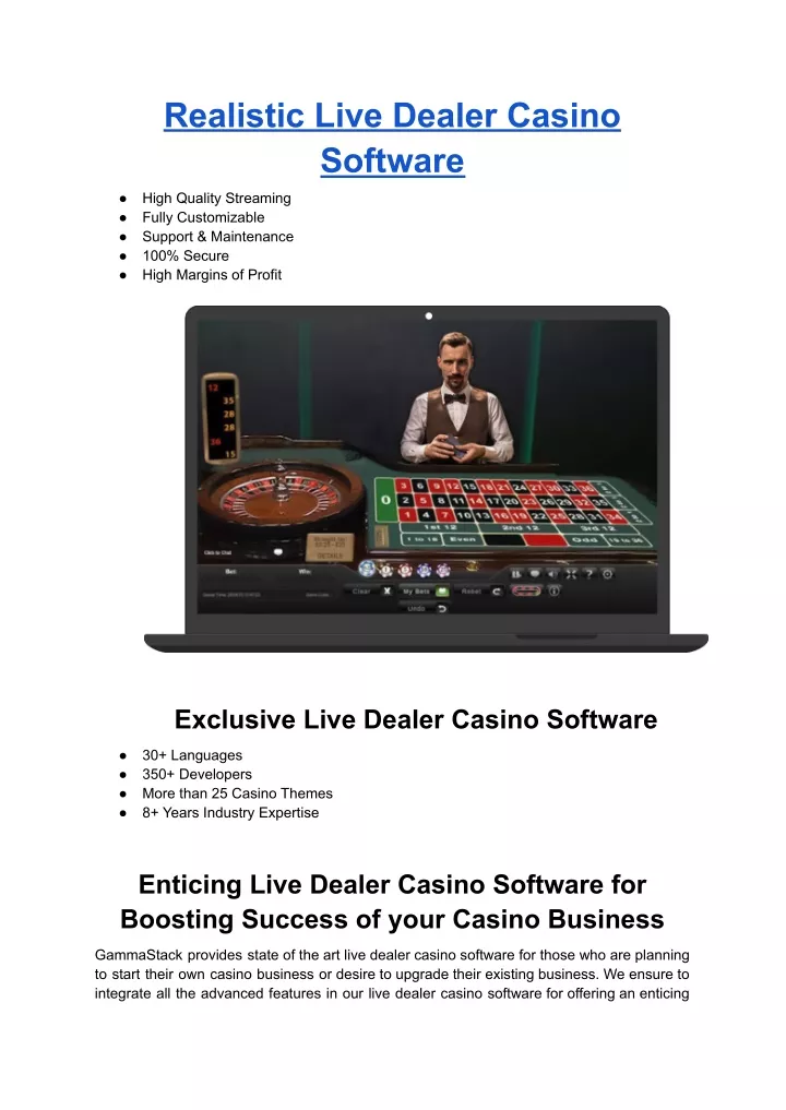 realistic live dealer casino software