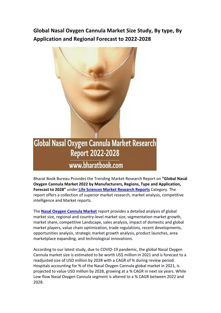 global nasal oxygen cannula market size study
