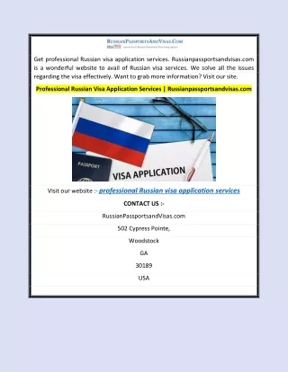 Professional Russian Visa Application Services  Russianpassportsandvisas.com