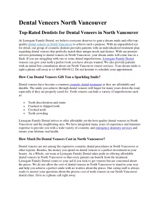 Dental Veneers North Vancouver