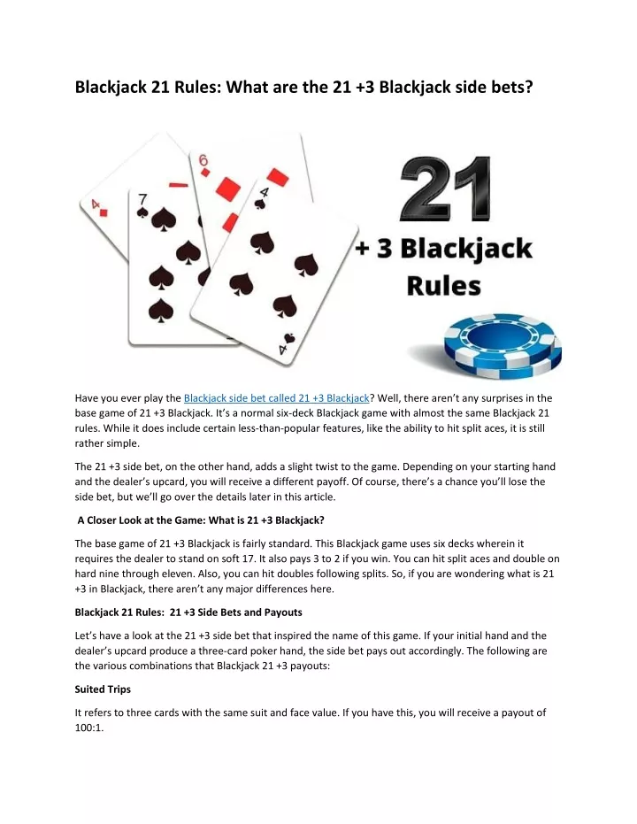 blackjack 21 rules what are the 21 3 blackjack