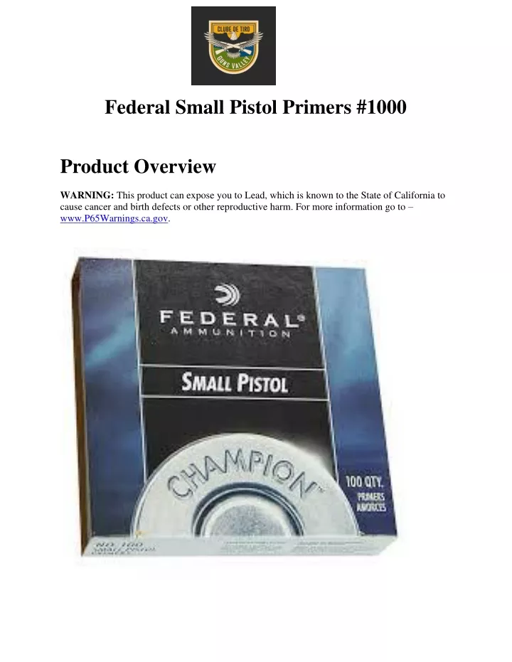 federal small pistol primers 1000