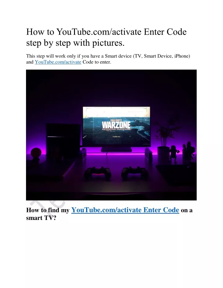 how to youtube com activate enter code step