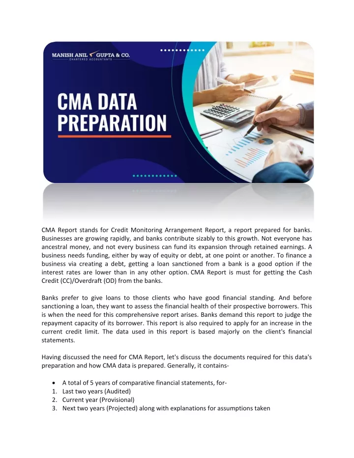 cma report stands for credit monitoring