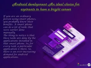 android development an ideal choice for aspirants