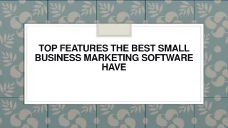 top features the best small business marketing