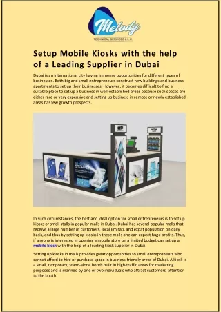 setup mobile kiosks with the help of a leading