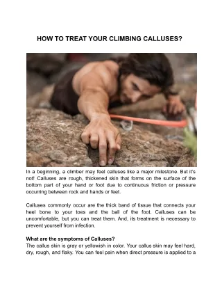 HOW TO TREAT YOUR CLIMBING CALLUSES