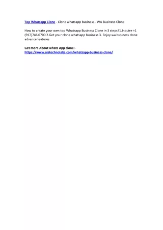 Whatsapp Business Clone - Clone whatsapp business - WA Business Clone