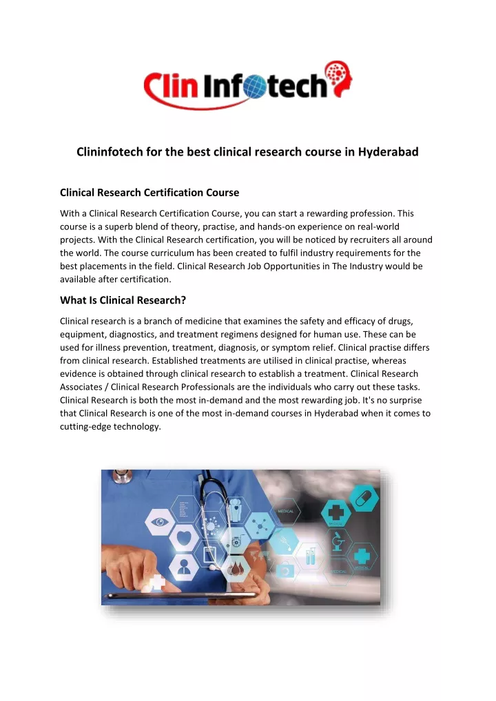 clininfotech for the best clinical research