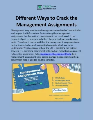 different ways to crack the management assignments