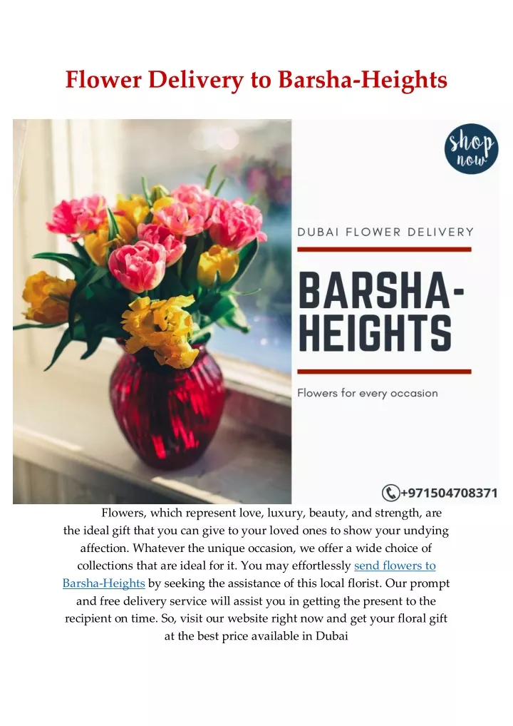 flower delivery to barsha heights