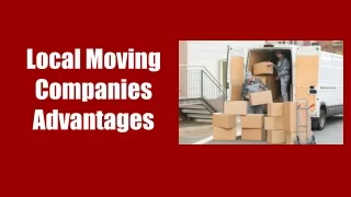local moving companies advantages