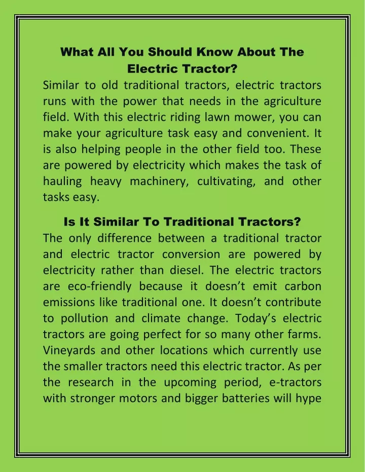 what all you should know about the electric