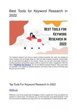 Best Tools for Keyword Research in 2022