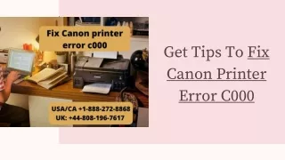 Steps To Fix Canon Printer Error c000