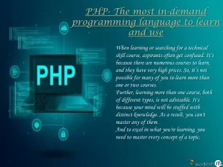php the most in demand programming language