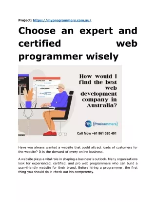 project https myprogrammers com au choose